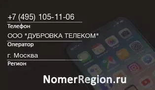 Кто звонил с 4951051106 - регион и оператор